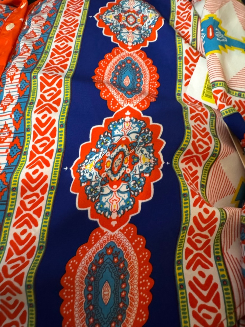 Gibson & Latimer NWT Placement Print Boho Tunic Blouse Size. XL orange Blue - Picture 11 of 13